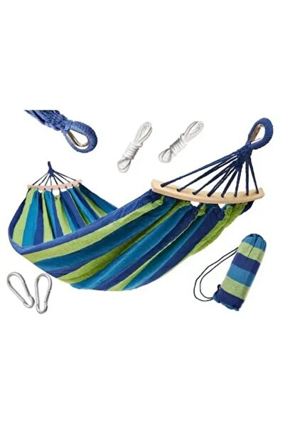 dalimag Double Garden Hammock, 260x150 cm, with Wooden Spreader Bar, Cotton, Multicolor,