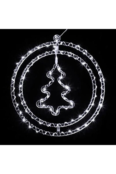 BaoBao 3D round installation with Christmas tree figurine, white LED light, 3...