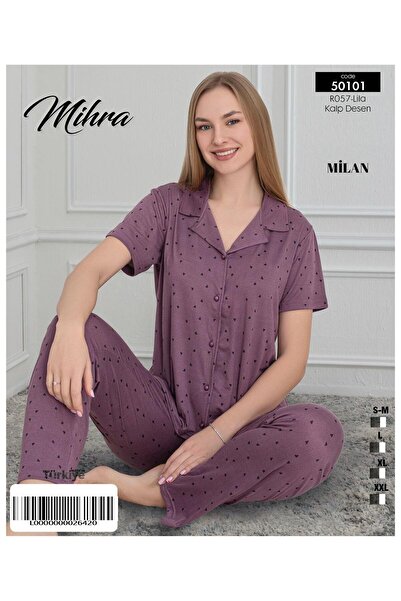 Mihra Мілан Alt Довгий Принт На кнопках PJT7001 Піжамний Комплект