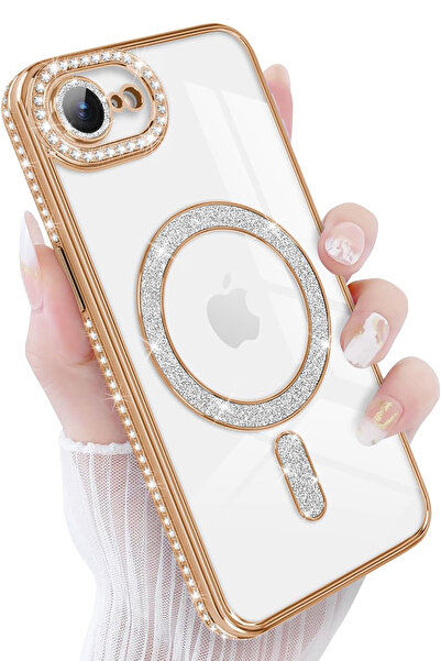 Nezih Case Apple iPhone 16E Uyumlu Taşlı Magsafe Şarj Özellikli Kamera Koruma...