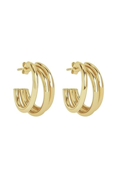 Asteria Jewelry أقراط دائرية ذات مظهر ثلاثي