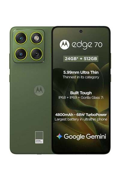 Motorola Edge 70 Dual SIM 5G 12GB RAM 512GB Bronze Green - Middle East Edition
