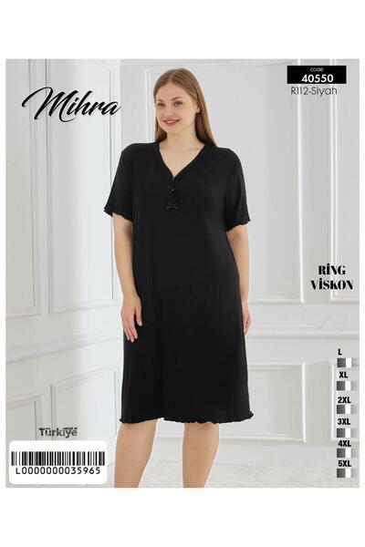 Mihra Μακρύ νυχτικό από βισκόζη PJD0101