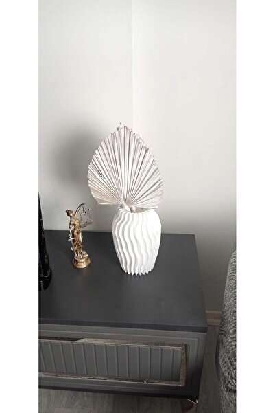 Birlik Palmiye Yaprağı Dekoratif Beyaz Üçlü