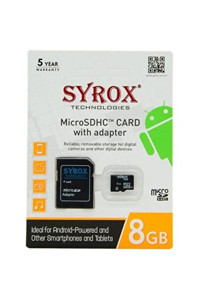 Syrox 8 Gb Micro Sd Card Hafıza Kartı
