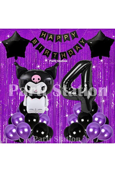 Parti Station Kuromi Concept 4Th Birthday Balloon Set