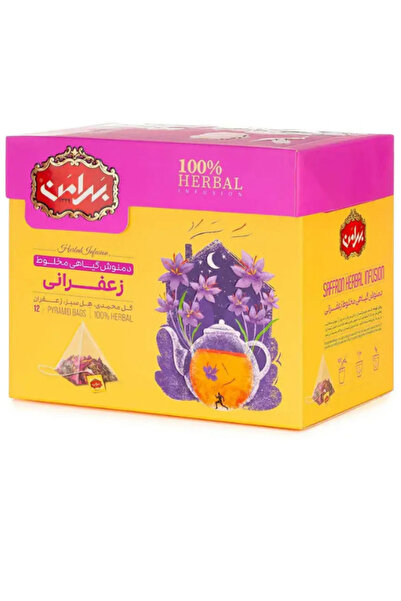 bahraman 100% Natural Saffron Relax Tea (Syrian Rose, Cardamom, Saffron) 12 T...