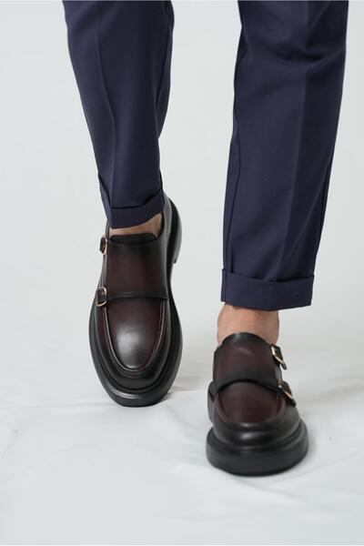 TETRİ 0K575 Gody Model Genuine Leather Handmade Men's Brown Casual Shoes