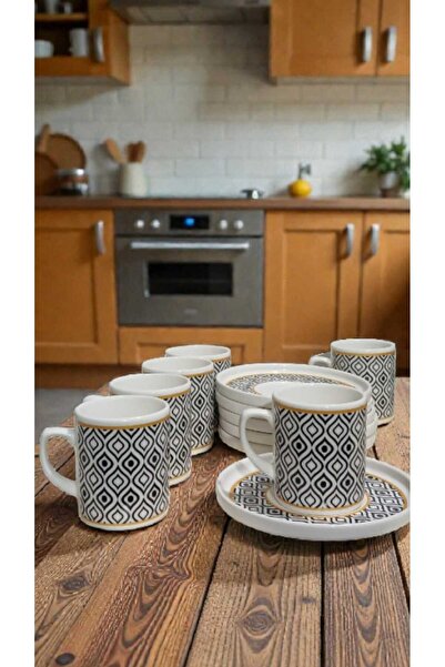 RGS HOMELİFE Turkish Coffee Cup Set 6 Pieces Traditional Eye Pattern