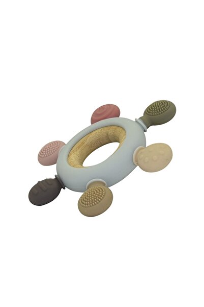 MauMau Teething Toy for Babies - Soft Food-Grade Silicone & Beech Wood Ring, BPA-Free