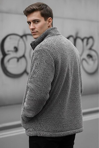 Oksit Πουκάμισο Harris με φλις εσωτερικά, με φερμουάρ, με γιακά πουκάμισου, χοντρή ανδρική ζακέτα, φλις