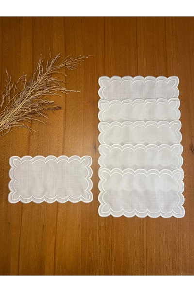 Smiling Home 6 bucăți de lenjerie de pat de culoare ecru cu model de nor ondulat