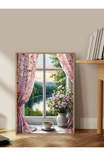 Tuba Decor Tek Parça Ahşap Çerçeveli Oturma Odası Salon Mutfak Tablo