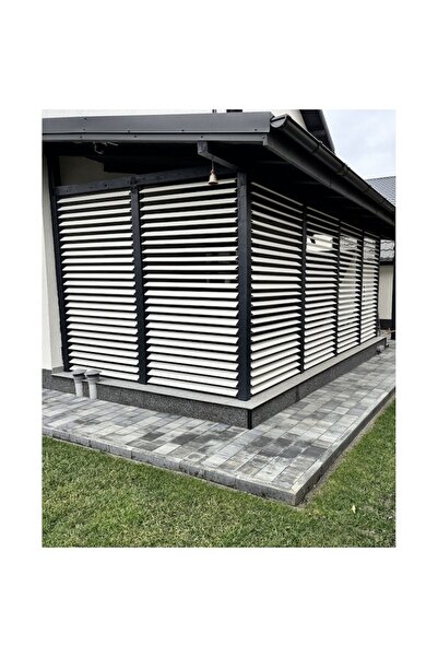 OEM Kit metalic negru PergoLino® — suport pentru 14 lamele reglabile, înălțime 127 cm