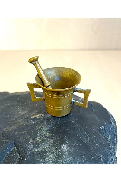 SANAT TACİRİ Antika Pirinç Havan Minik Eczacı Havanı