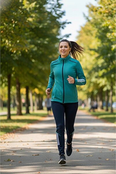 YusGos Women's Zippered Diving Scuba Fabric High Quality Leggings Top Sports Tracksuit Set