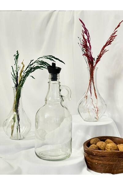 aden glass Cam Galon Şişe 1500Ml Yağ Şişesi Cam Şişe