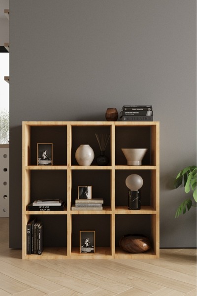 CLASSY HOME TASARIM CLASSY 9 RAFLI KARE KİTAPLIK SAFİR MEŞE