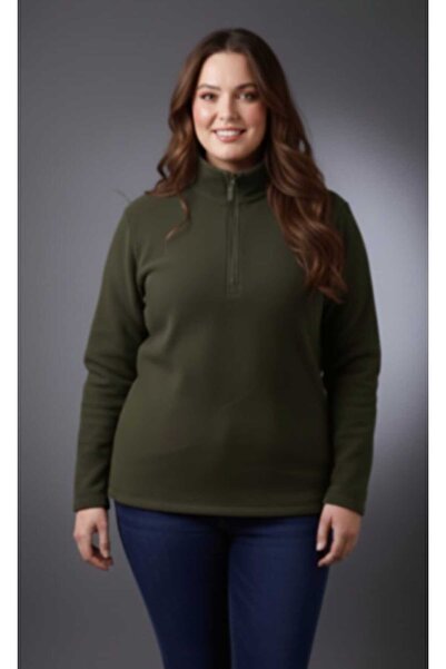 Symirna γυναικείο φούτερ με μισό φερμουάρ από ύφασμα πολικό