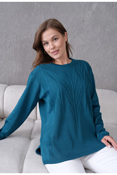 Nacar Triko Genç Anne mevsimlik bisiklet yaka kazak