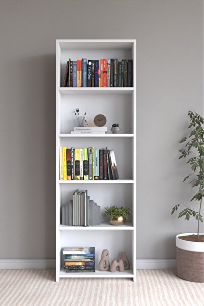 CLASSY HOME TASARIM CLASSY 105NİSA 5 RAFLI ARKALIKLI KİTAPLIK ÇOK AMAÇLI DOLA...