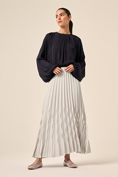 Ceremony Accordion Pleated Skirt 5636 Ecru