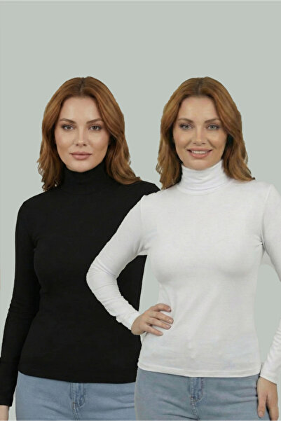 FATELLA Women's 2-Piece Stretch Fabric Flexible Half Fisherman Long Sleeve Bl...