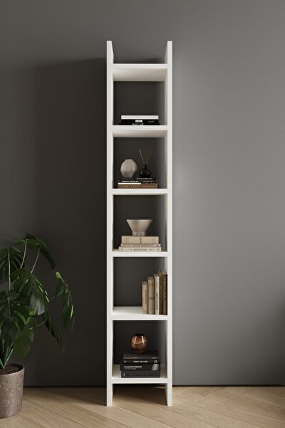 CLASSY HOME TASARIM CLASSY 5 RAFLI ÇİFT RENKLİ KİTAPLIK BEYAZ