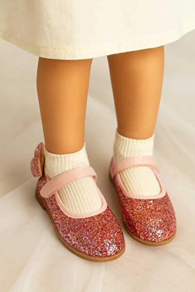 Pabuçland Very Light, Very Comfortable Insole, Orthopedic Butterfly Detailed Girls' Ballerinas