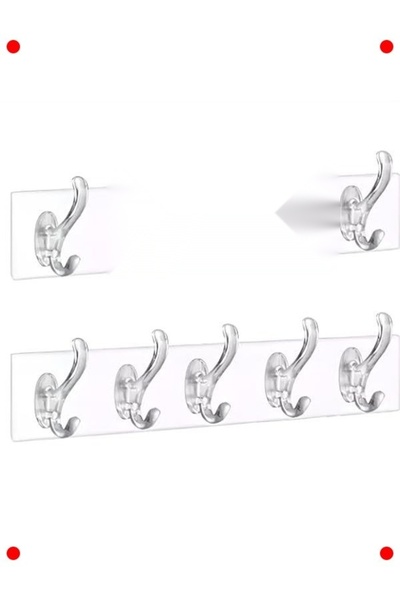 markentegra Transparent Strong Adhesive Wall Hanger - 2 Pieces Set of 5