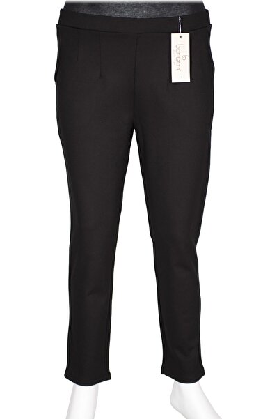 Barem Women's Buse Comfortable Fit Side Pocket Medium Thick Steel Black Trousers