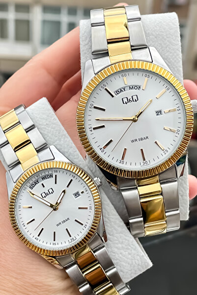 Q&Q ÇELİK KORDON BAY TAKIM SAAT SEVGİLİ SAATİ KADIN ERKEK SAAT KOMBİN SAAT SE...