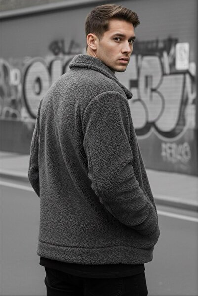 Oksit Πουκάμισο Harris με φλις εσωτερικά, με φερμουάρ, με γιακά πουκάμισου, χοντρή ανδρική ζακέτα, φλις