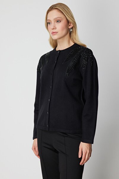 KATREGİYİM On Fashion Stone Patterned Knitwear Cardigan