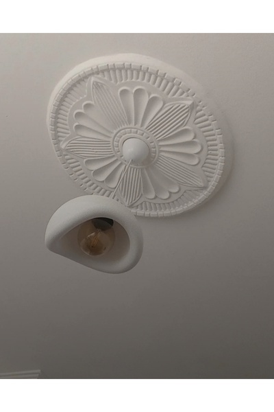 MarsCrafts Beton Görünümlü İskandinav &Bohem Tekli Avize (Ampul Hediyedir )