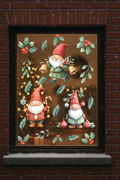 Aysha Tasarım New Year Themed Dwarf Wall Sticker Set – |   95X50 cm