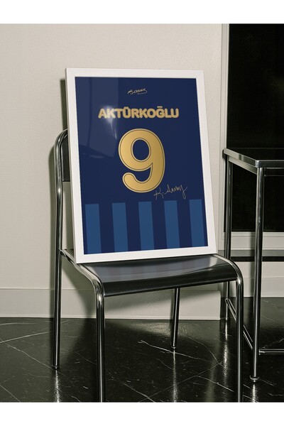 Base Concept Kerem Aktürkoğlu Lacivert Forma İmzalı Poster Tablo (Çerçeve)