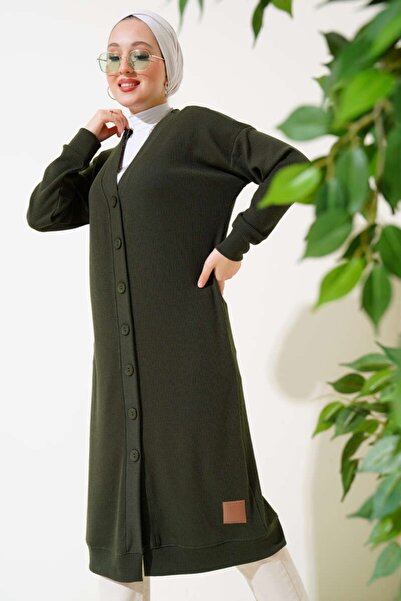 İKLİM LİFE Дълга жилетка с копчета отпред и шнур