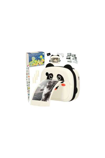 Three top online Cameră instantanee cu imprimantă termică, role de hârtie și card de memorie de 32 GB – design Panda