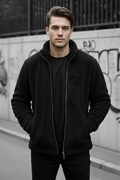 Oksit Πουκάμισο Harris με φλις εσωτερικά, με φερμουάρ, με γιακά πουκάμισου, χοντρή ανδρική ζακέτα, φλις