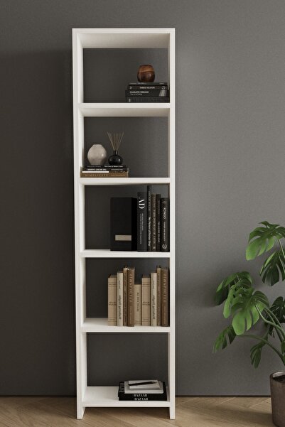 CLASSY HOME TASARIM CLASSY 102ASYA 5 RAFLI TEK PARÇA KİTAPLIK BEYAZ