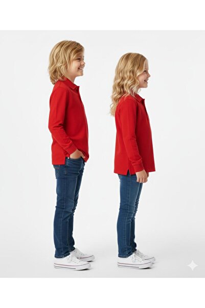 pour la riviere Girls Boys Polo Neck Long Sleeve Basic Tshirt