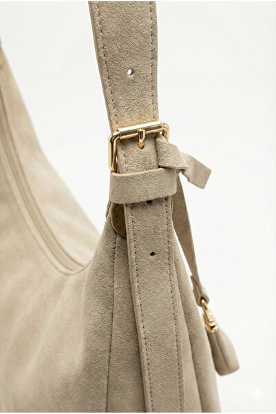 KISCHE Γυναικεία τσάντα ώμου Mink Suede Casual με επένδυση με φερμουάρ Ρυθμιζόμενη γυναικεία τσάντα charmlı Lisa