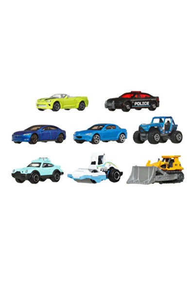 HOT WHEELS Matchbox 8 li araba seti ( Porsche - Mazda RX-8 - Chevrolet Camaro - Tesla - Dodge Charger )