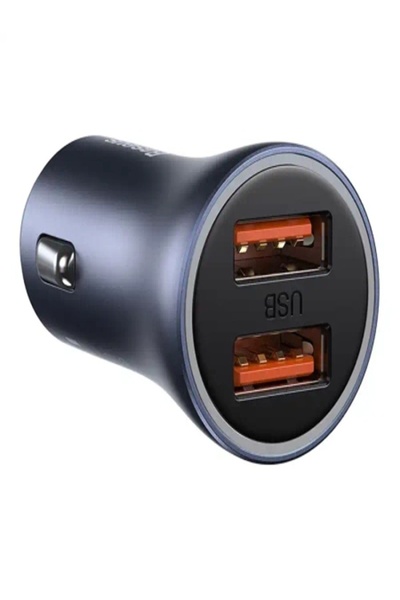 Baseus Incarcator auto 12/24V 2x USB + cablu USB la USB-c