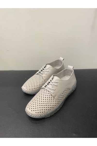 Özay Pantofi casual de damă din piele naturală cu șireturi din cauciuc