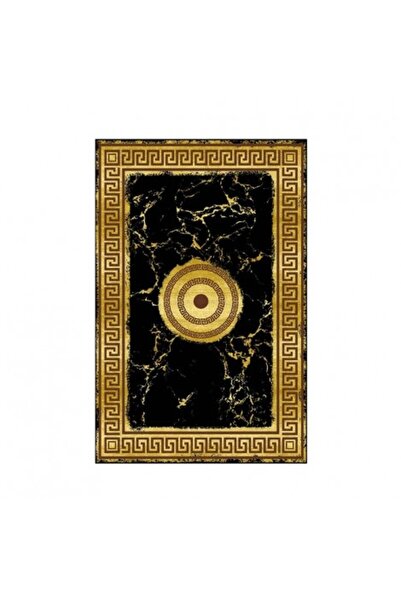 Sanlux Covor de cameră antiderapant 80 x 150 cm, poliester, design modern, auriu aztec