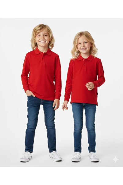 pour la riviere Girls Boys Polo Neck Long Sleeve Basic Tshirt