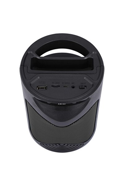 AKAI Active portable speaker, 5 W, Bluetooth USB microphone input, FM radio, LED display, LED light show