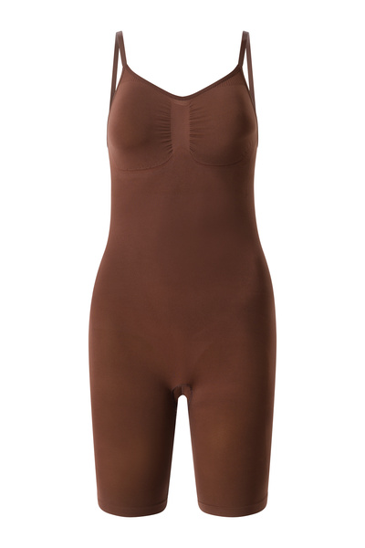 FANLEY Seamless Brown Shaping / Sculpting Corset Body with Shorts, Abdomen and Buttocks Shaper with Breast Support